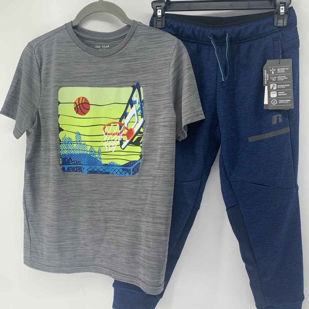 New  8H Husky  Athletic Pull On Pants Russell And Medium Husky Basketball Shirt
